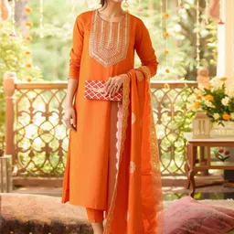 Anni Designer Women Ethnic Motifs Embroidered Kurta with Trousers & Dupatta-image-69