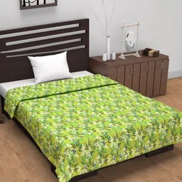 Divine Casa Emrald Yellow & Green Floral Cotton AC Room 120 GSM Reversible Single BedDohar-image-64