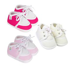 Neska Moda 6 To 12 Months 3 Pair Combo Skin Friendly Soft Cotton Lace Shoes/ Booties (Toe to Heel Length - 12 cm, Baby Pink, White, Rani)-77