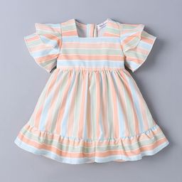 Mark & Mia Striped Flutter Sleeve Fit & Flare Dress-17