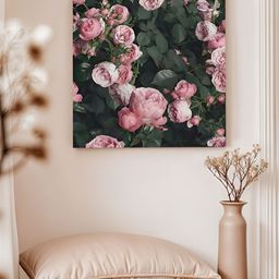 Myntra Elegant Homes Pink & Green Single Piece Canvas Floral and Botanical Wall Paintings-image-73