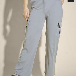 QIOA Women Relaxed High-Rise Cargos Trousers-image-98