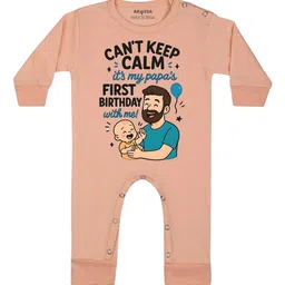 Arvesa Cant Keep Calm Its My Papa First Birthday Printed Bodysuit-8