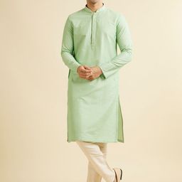Manyavar Men Ethnic Motifs Embroidered Regular Beads and Stones Kurta with Pyjamas-picture-3
