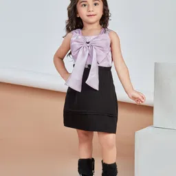 Peppermint Girls Colourblocked Chiffon Fit & Flare Dress-image-17