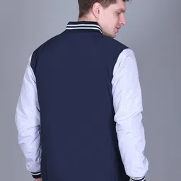 SANHOK Men Colourblocked Polyester Lightweight Bomber with Patchwork Jacket image 3