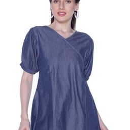 CEFALU Puff Sleeve Denim Top-image-38