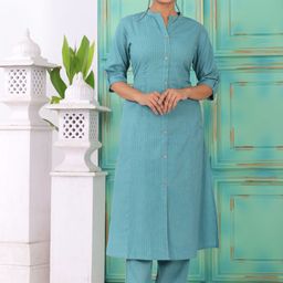 KALINI Women Regular Pure Cotton Kurta with Trousers-31