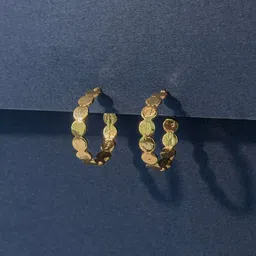 NAMAN ARTS Gold Plated Circular Shaped Half Hoop Earrings-12