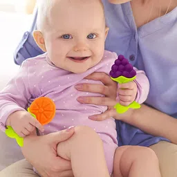 Kritiu Set Of 6 Green & Red Fruit Shape BabyTeether image 3