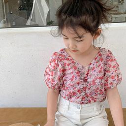 LULU & SKY Girls Floral Print Puff Sleeve Top-picture-5