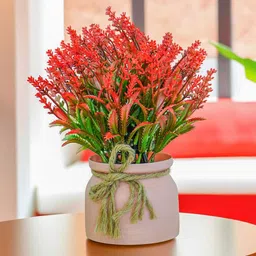 Ekhasa Red 1 Pieces Artificial Flower With Pot-17