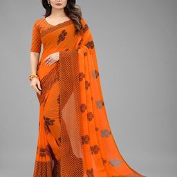 nisha creation Floral Pure Chiffon Maheshwari Saree-image-19