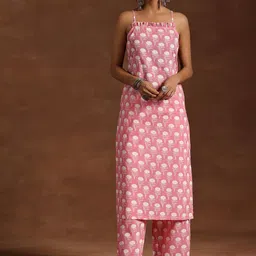 Libas Women Floral Printed Regular Pure Cotton Kurta with Palazzos-37