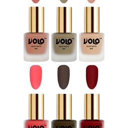VOLO Set Of 6 Velvet Matte Nail Polish - 8 ml Each-90