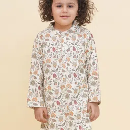 Sethukrishna Boys Floral Printed Mandarin Collar Straight Kurta-23