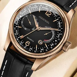 DOUBLERUN Men Dial & Leather Bracelet Style Straps Analogue Multi Function Watch H05N8015 image 5