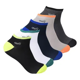 One8 Men Pack Of 5 Colourblocked Ankle-Length Socks-57