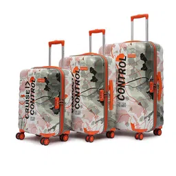uppercase Set Of 3 Geo Printed Hard-Sided Trolley Bags-40