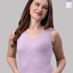 Friskers Women Pack Of 2 Solid V-Neck Cotton Tops-image-37
