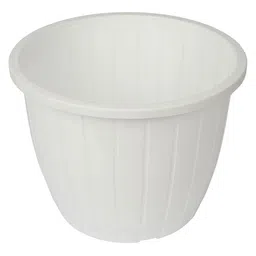 Kuber Industries White Duro-Design Flower Planter-11