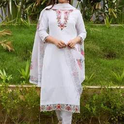 THE52 Women Floral Embroidered Kurta with Churidar & Dupatta-picture-42