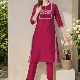 FASHOR Floral Embroidered Tunic With Trousers Co-Ords-picture-46