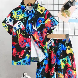 INCLUD Boys Printed Shirt with Shorts-image-96