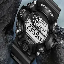 Hala Men Aluminium Dial & Textured Straps Digital Watch SSA+Black-50