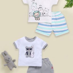 BABY GO Boys Printed T-shirt and Shirt with Shorts-picture-18