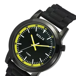 Helix Men Brass Dial & Textured Straps Analogue Watch TW058HG03 image 2