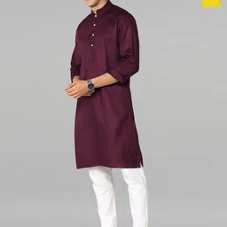 PulseIQ Men Regular Pure Cotton Kurta with Trousers-31
