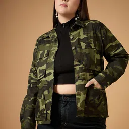 SASSAFRAS Curve Women Camouflage Tailored Jacket with Embroidered-image-84