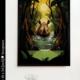 SOWPEACE Green & Yellow 1 Piece Canvas Abstract Wall Photographs-image-86