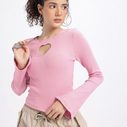 glitchez Cutout Crush Ribbed Fitted Top-image-44