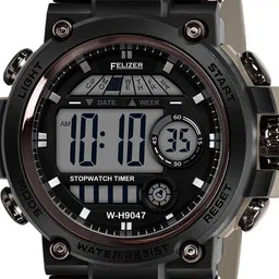 FELIZER Men Pattern Dial & Textured Straps Digital Watch H9047-LSKA-Cream image 2