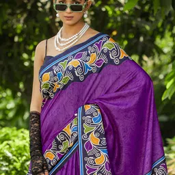 Anouk Rustic Ethnic Motifs Block Print Saree image 3