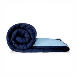 RF RELAXFEEL Blue Checked Heavy Winter 210 GSM Reversible Microfiber Double Bed Comforter-image-99