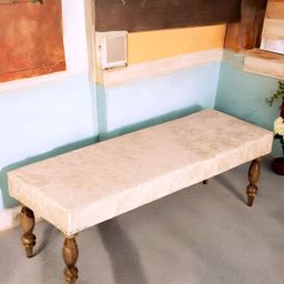 Ikiriya Beige & Brown Sheesham Wood 3 Seater Bench-17