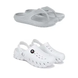 DRACKFOOT Men Set Of 2 Stylish Clogs & Thong Flip-Flops-image-56