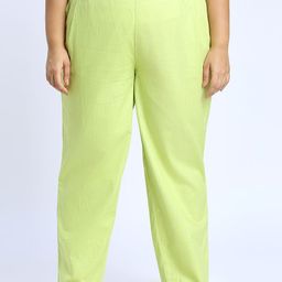 Sizeupp Women Plus Size Mid-Rise Slim Fit Trousers-image-47