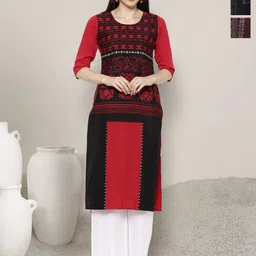 Anouk Rustic Women Pack of 3 Ethnic Motifs Printed Daily Straight Kurtas-71