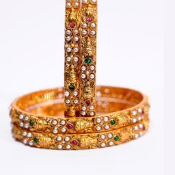 Luxury Gold Plated Pure Brass Bangles 2282-1813 Stylish Traditional Bangle-image-16