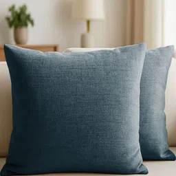 CASABLEU Charcoal 2 Pieces Square Cushion Covers-image-11