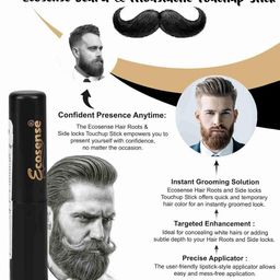 ECOSENSE Beard & Moustache Color Touchup Stick For Instant Color - 3 g - Black image 3