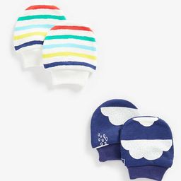 mothercare Infant Boys Pack Of 2 Printed Pure Cotton Mittens-47