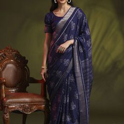 Mitera Bagh Zari Silk Blend Sungudi Saree-image-13