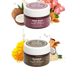 Rustic Art Set Of 2 Wild Rose & Sandal Face Wash -50 g Each-image-61