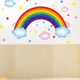 INDIAN ROYALS White & Blue Rainbow Printed Waterproof Wallpaper-picture-24