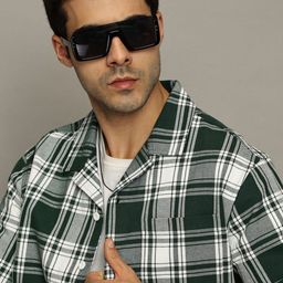 The Roadster Lifestyle Co. Men Premium Relaxed Fit Tartan Checked Cotton Casual Shirt-picture-38
